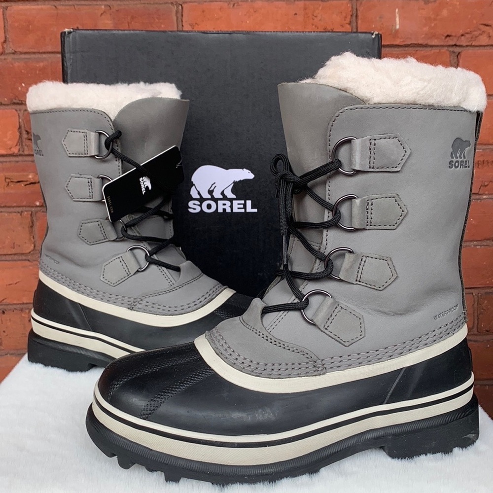 SALE❤️ SOREL Caribou NEW Waterproof Insulated Winter Snow Boots Gray Shale 8 - Picture 4 of 9